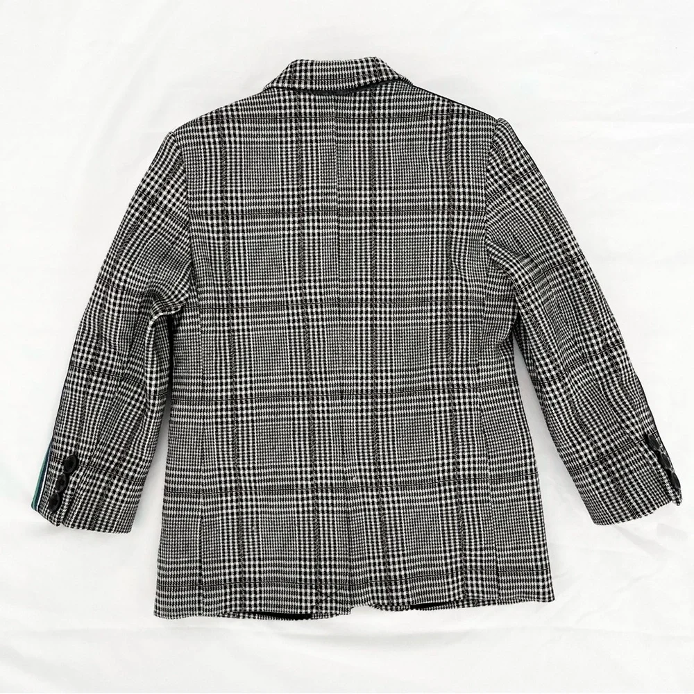 River Island Boy's Blazer Sports Jacket 2-3Y Black White Plaid Slim Fit Preppy